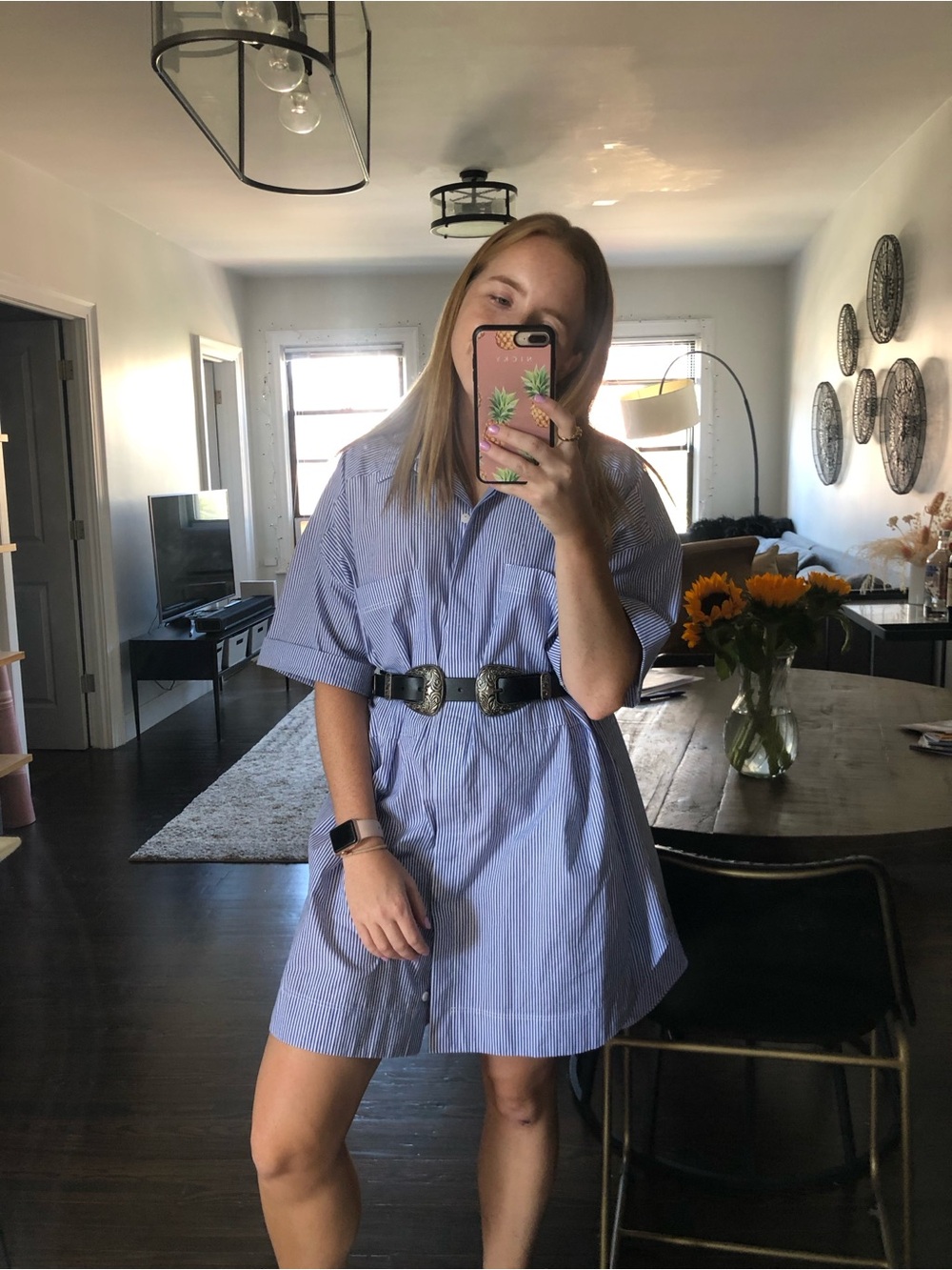 Zara striped shirt dress